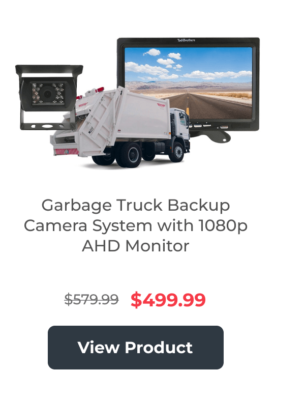 Garbage Truck Backup Camera System with 1080p AHD Monitor