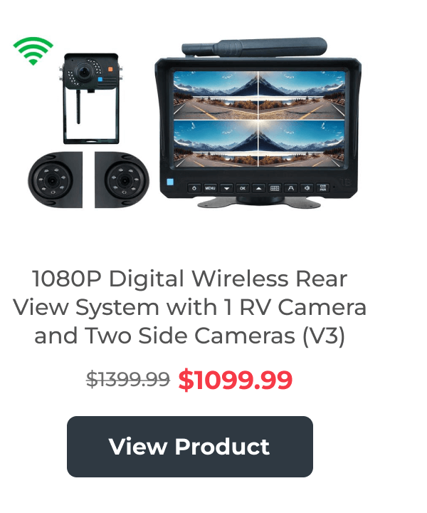 1080P Digital Wireless Rear View System with 1 RV Camera and Two Side Cameras (V3)