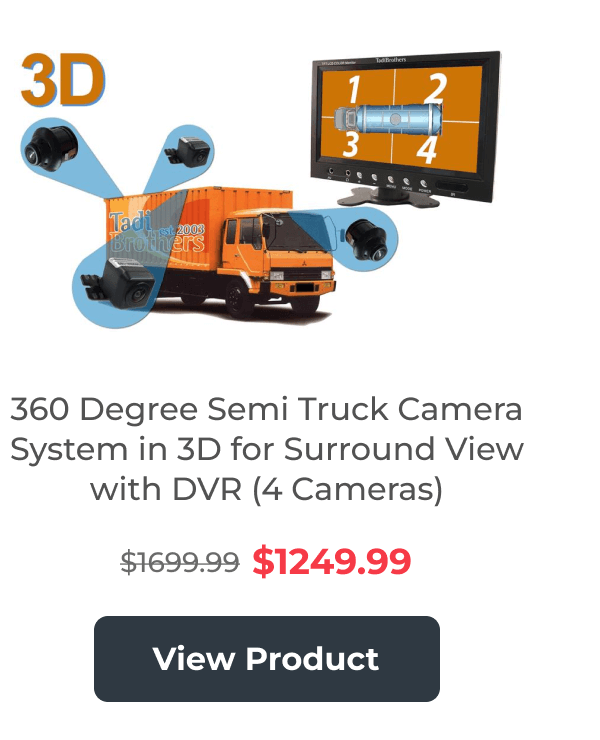 360 Degree Semi Truck Camera System in 3D for Surround View with DVR (4 Cameras)