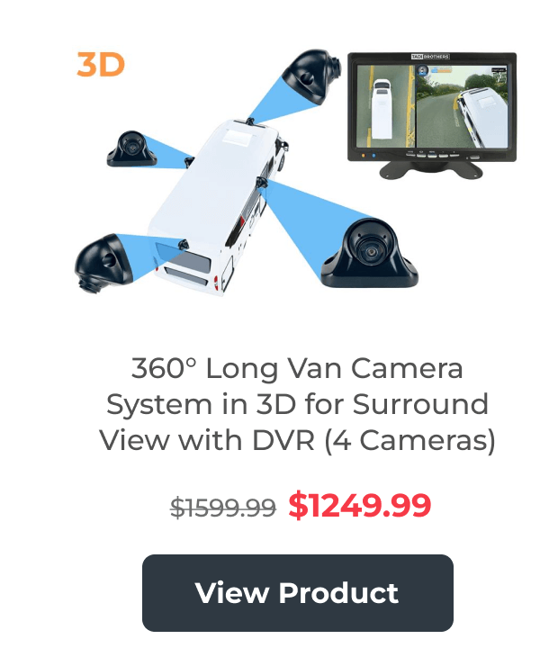 360° Long Van Camera System in 3D for Surround View with DVR (4 Cameras)