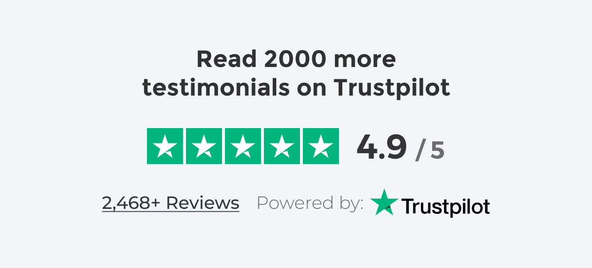 Read 2000 more testimonials on Trustpilot