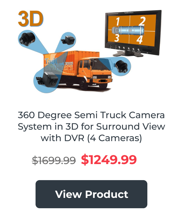 360 Degree Semi Truck Camera System in 3D for Surround View with DVR (4 Cameras)