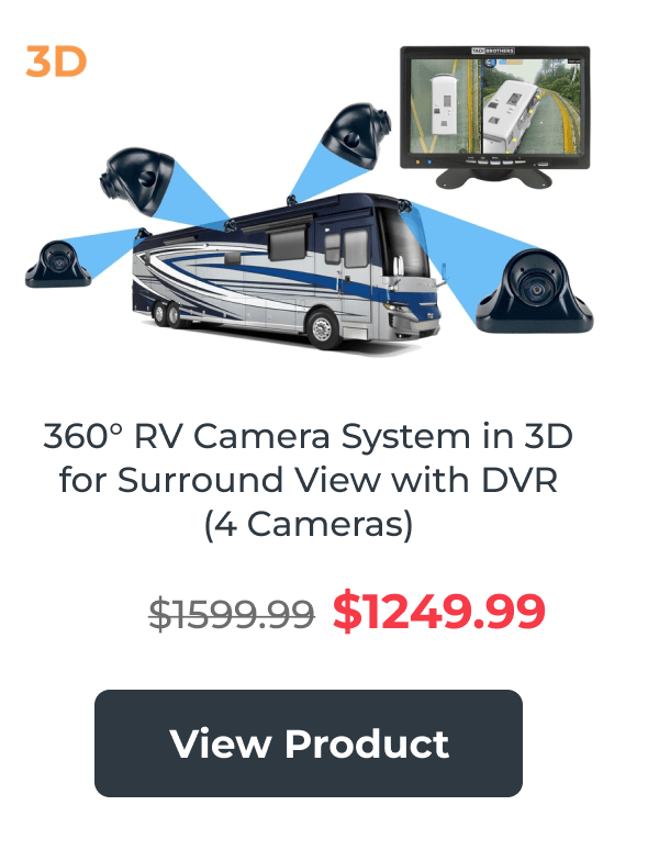 360° RV Camera System in 3D for Surround View with DVR (4 Cameras)