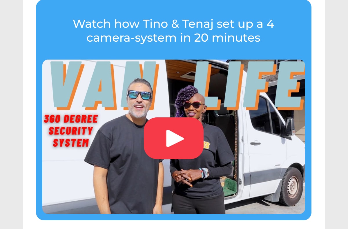 Watch how Tino and Tenaj set up a 4 camera systems in 20 minutes