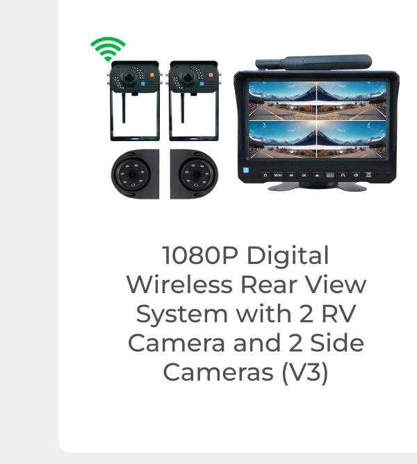 1080P Digital Wireless Rear View System with 2 RV Camera and 2 Side Cameras (V3)