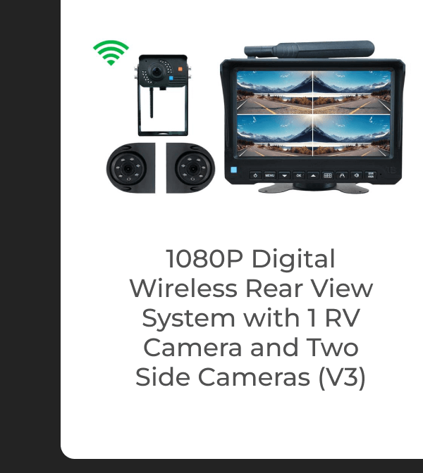 1080P Digital Wireless Rear View System with 1 RV Camera and Two Side Cameras (V3)