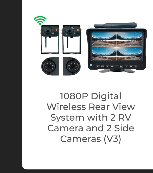 1080P Digital Wireless Rear View System with 2 RV Camera and 2 Side Cameras (V3)