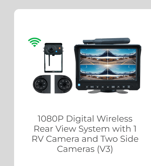 1080P Digital Wireless Rear View System with 1 RV Camera and Two Side Cameras (V3)