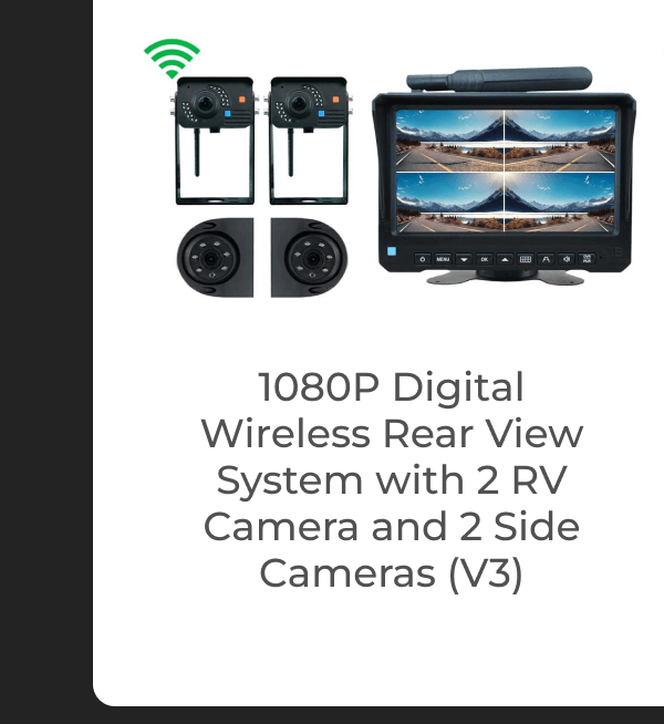 1080P Digital Wireless Rear View System with 2 RV Camera and 2 Side Cameras (V3)