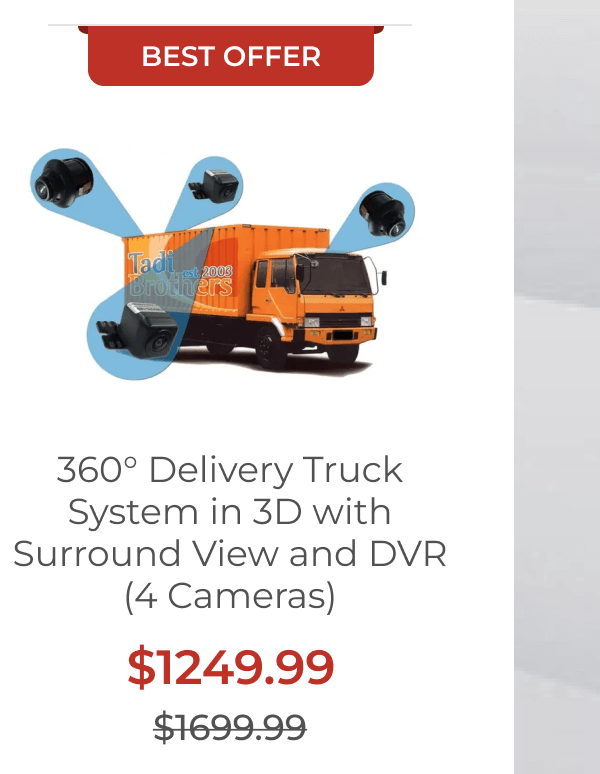 360° Delivery Truck System in 3D with Surround View and DVR (4 Cameras)