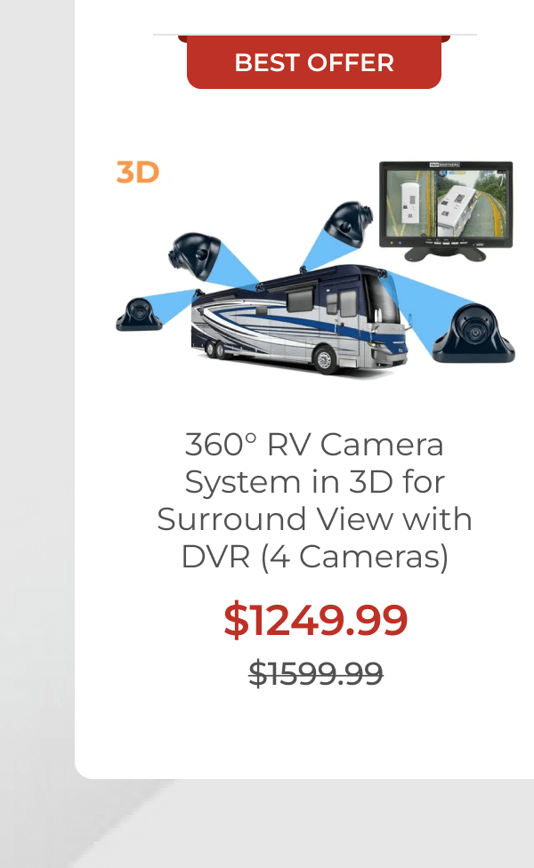 360° RV Camera System in 3D for Surround View with DVR (4 Cameras)