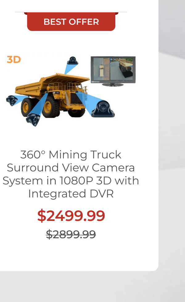 360° Mining Truck Surround View Camera System in 1080P 3D with Integrated DVR