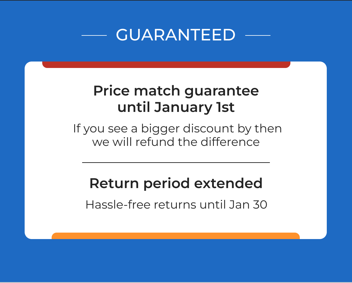 Price match guarantee until January 1st