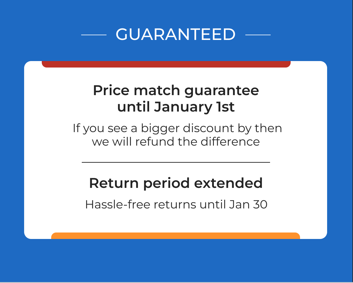 Price match guarantee until January 1st