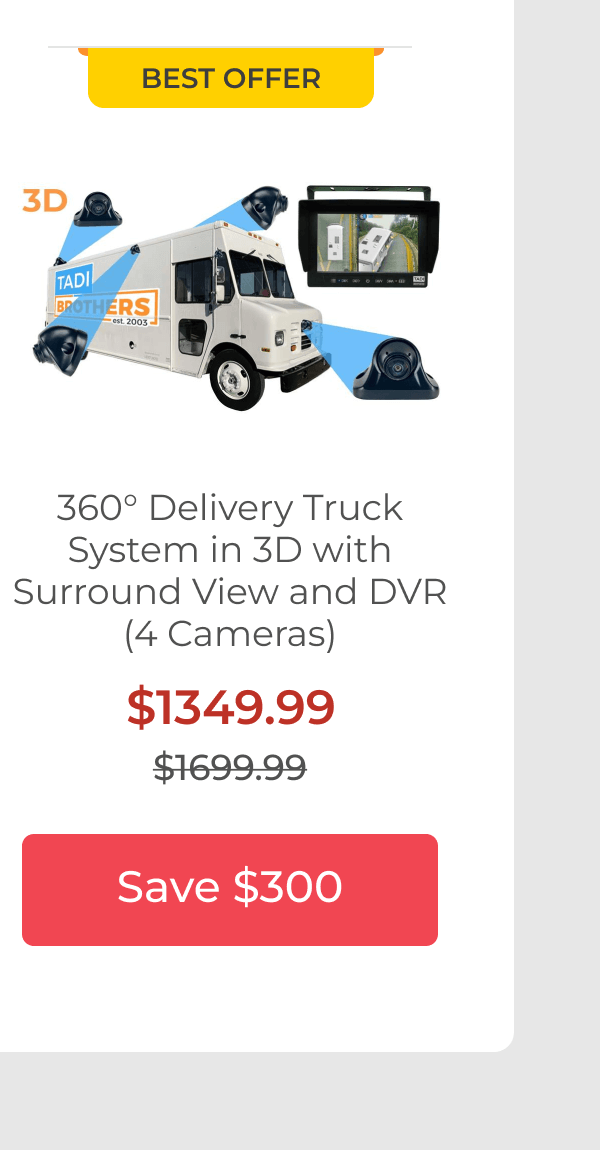 360° Delivery Truck System in 3D with Surround View and DVR (4 Cameras)