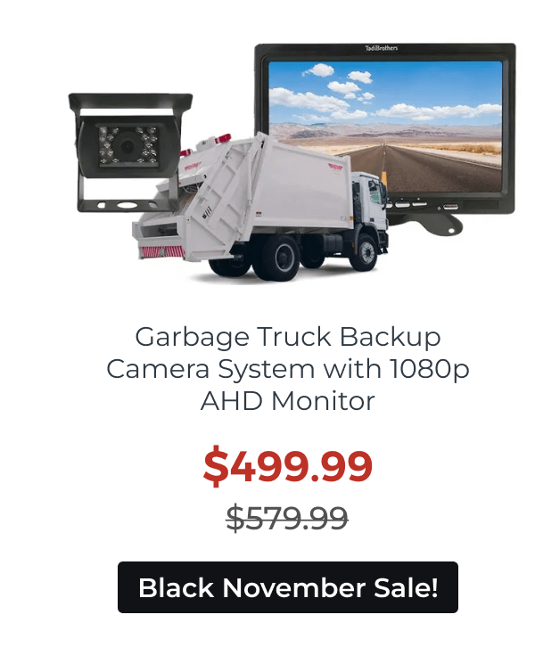 Garbage Truck Backup Camera System with 1080p AHD Monitor