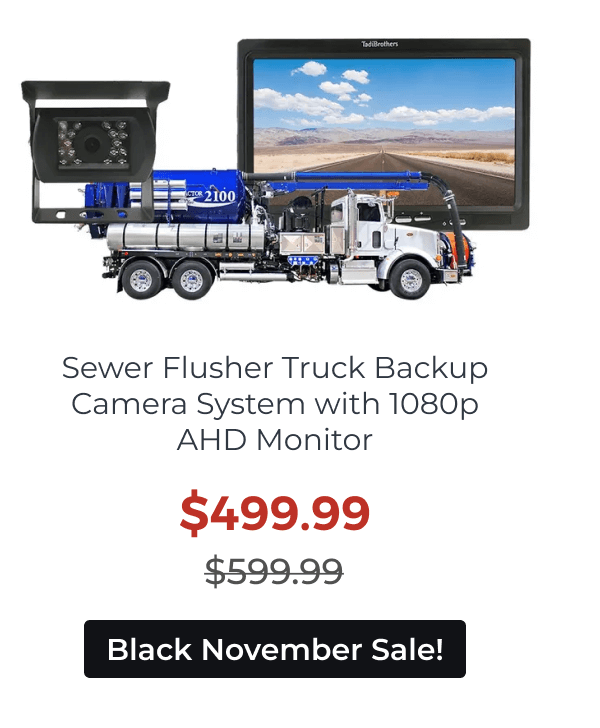 Sewer Flusher Truck Backup Camera System with 1080p AHD Monitor