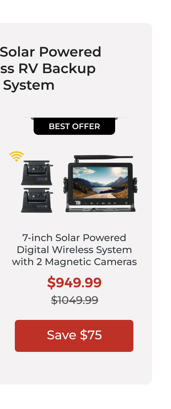 7-inch Solar Powered Digital Wireless System with 2 Magnetic Cameras