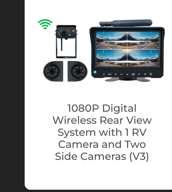 1080P Digital Wireless Rear View System with 1 RV Camera and Two Side Cameras (V3)