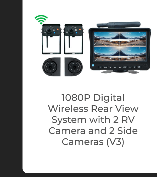 1080P Digital Wireless Rear View System with 2 RV Camera and 2 Side Cameras (V3)