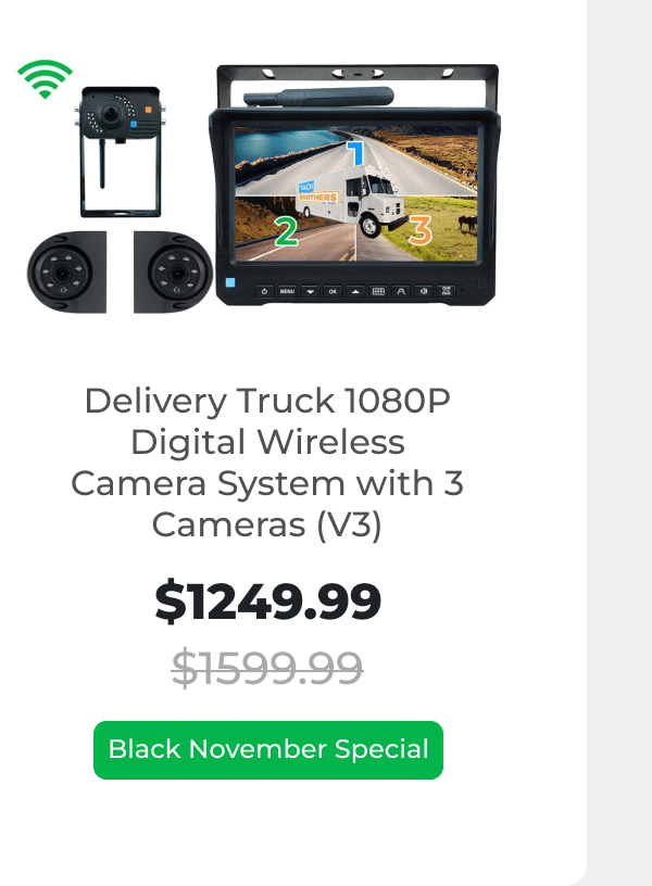 Delivery Truck 1080P Digital Wireless Camera System with 3 Cameras (V3)