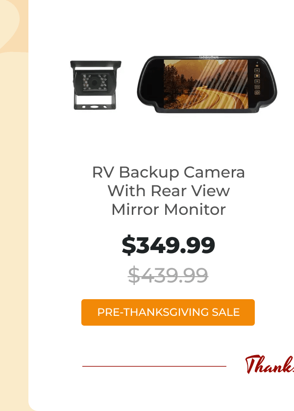 RV Backup Camera With Rear View Mirror Monitor