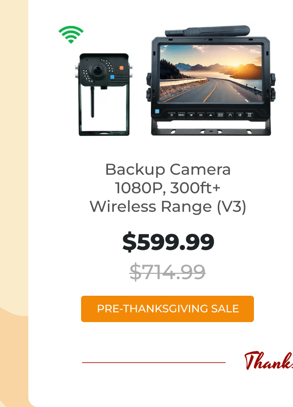 Backup Camera 1080P, 300ft+ Wireless Range (V3)