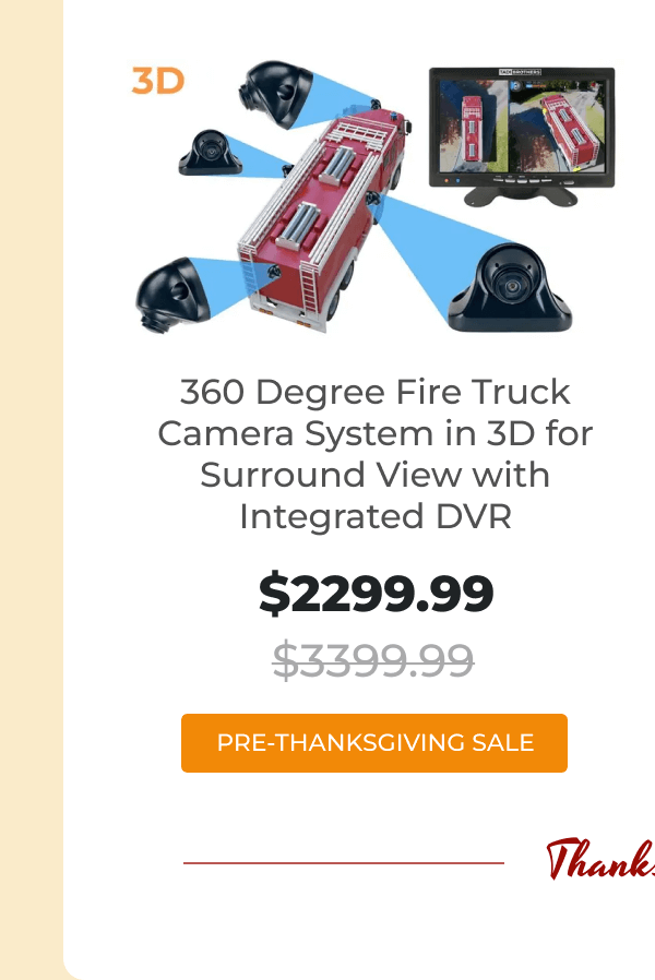 360 Degree Fire Truck Camera System in 3D for Surround View with Integrated DVR