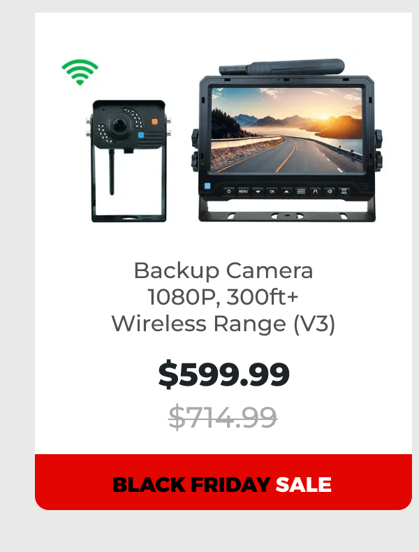 Backup Camera 1080P, 300ft+ Wireless Range (V3)