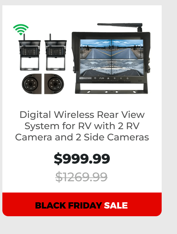 Digital Wireless Rear View System for RV with 2 RV Camera and 2 Side Cameras