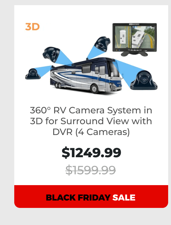 360° RV Camera System in 3D for Surround View with DVR (4 Cameras)