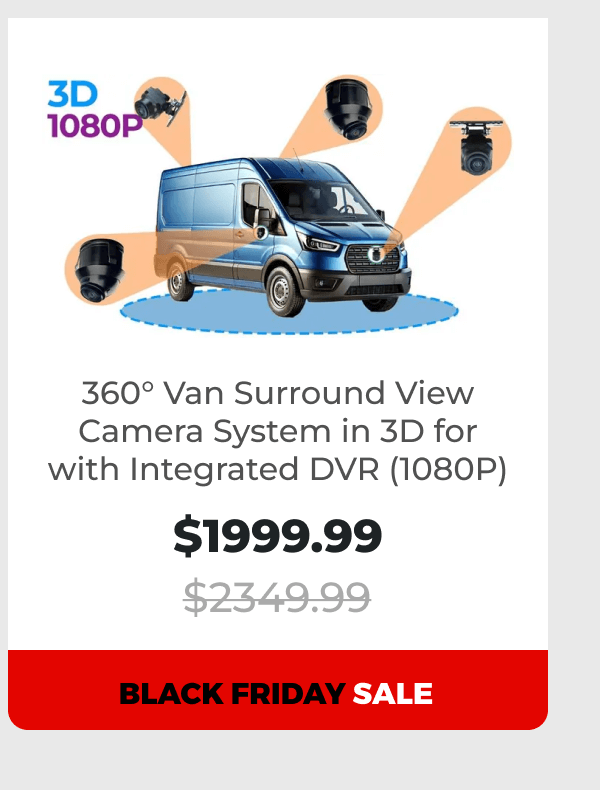 360° Van Surround View Camera System in 3D for with Integrated DVR (1080P)