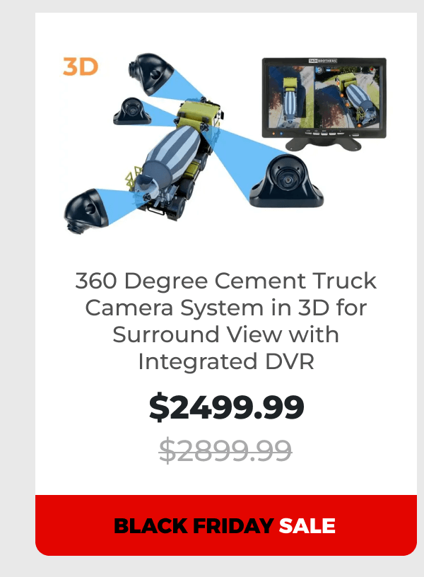 360 Degree Cement Truck Camera System in 3D for Surround View with Integrated DVR