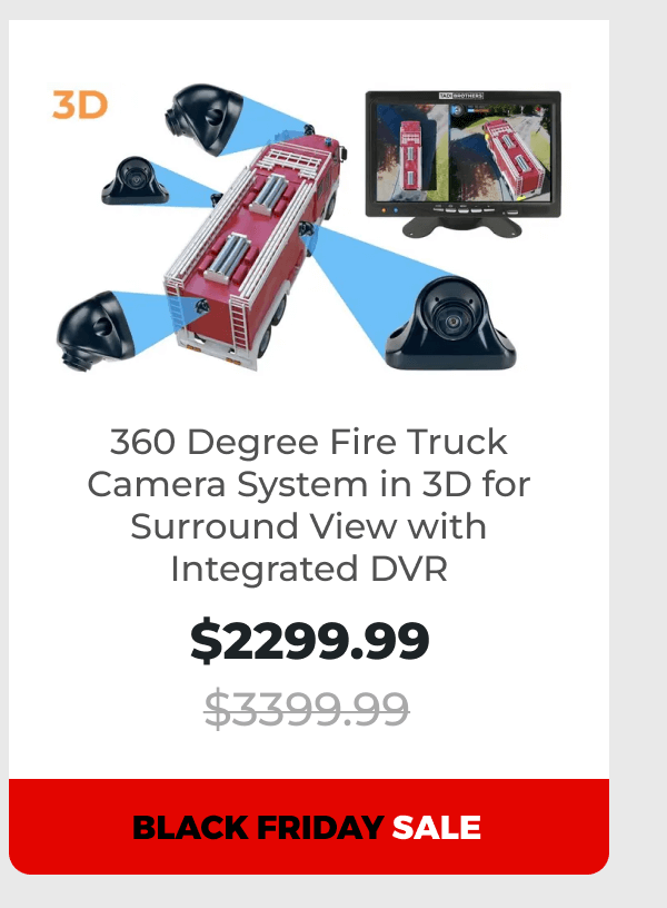 360 Degree Fire Truck Camera System in 3D for Surround View with Integrated DVR