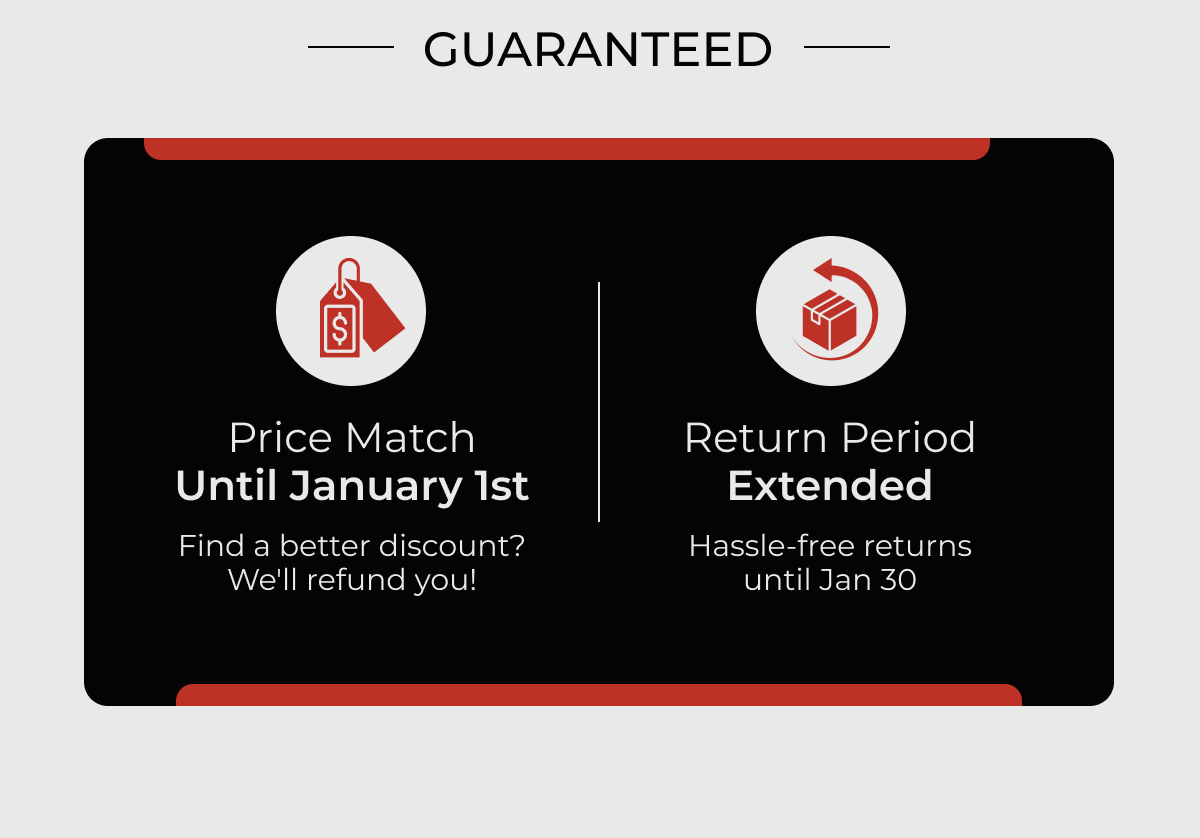 Price Match guaranteed Until January 1st