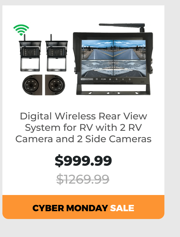 Digital Wireless Rear View System for RV with 2 RV Camera and 2 Side Cameras