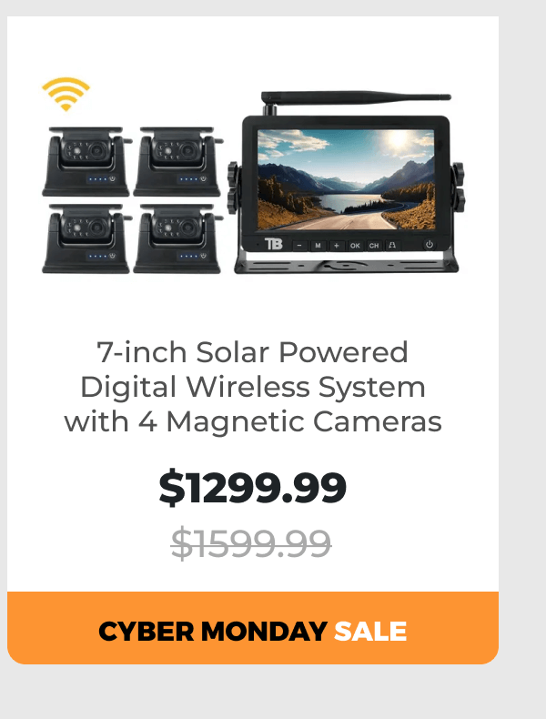 7-inch Solar Powered Digital Wireless System with 4 Magnetic Cameras