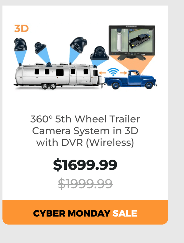 360° 5th Wheel Trailer Camera System in 3D with DVR (Wireless)