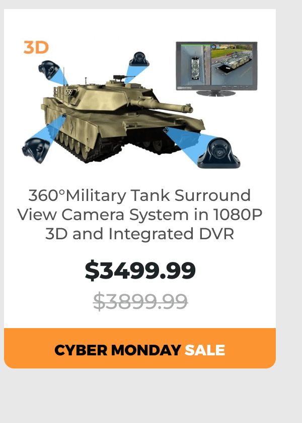 360°Military Tank Surround View Camera System in 1080P 3D and Integrated DVR