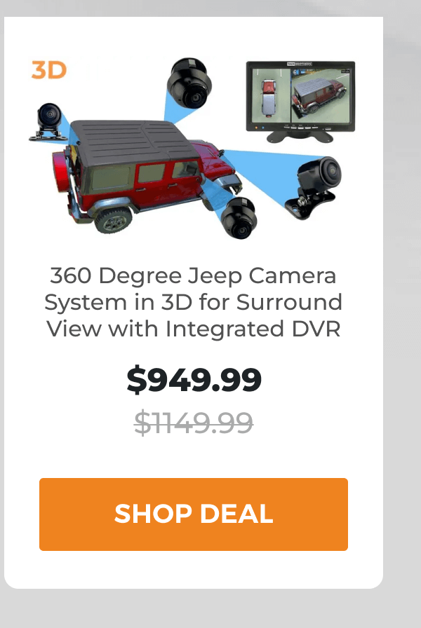 360 Degree Jeep Camera System in 3D for Surround View with Integrated DVR