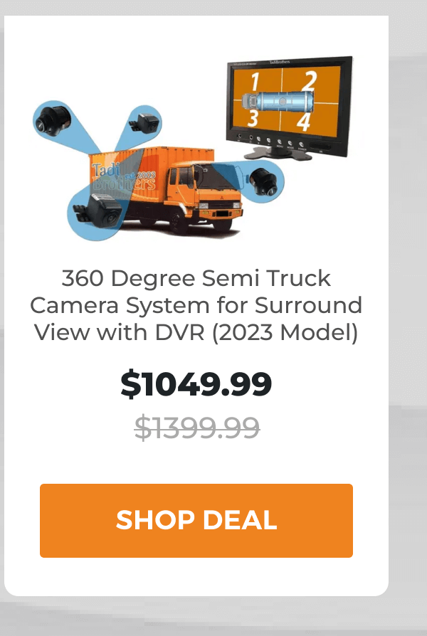 360 Degree Semi Truck Camera System for Surround View with DVR (2023 Model)