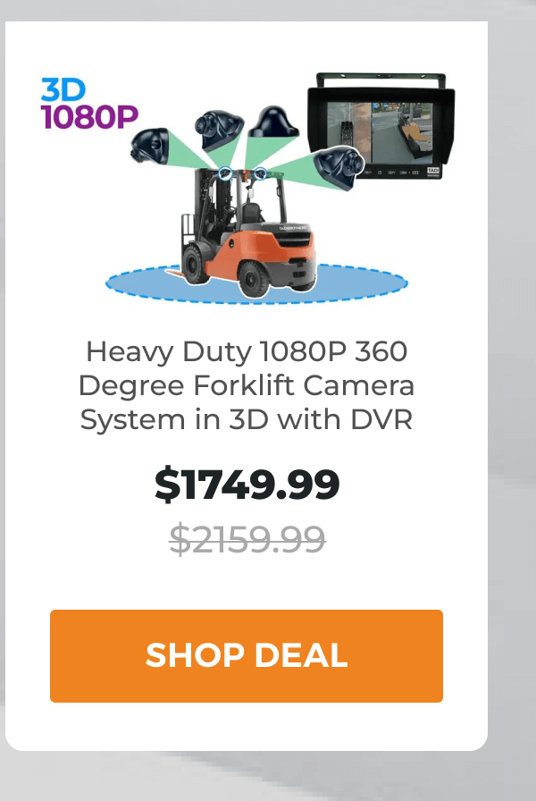 Heavy Duty 1080P 360 Degree Forklift Camera System in 3D with DVR