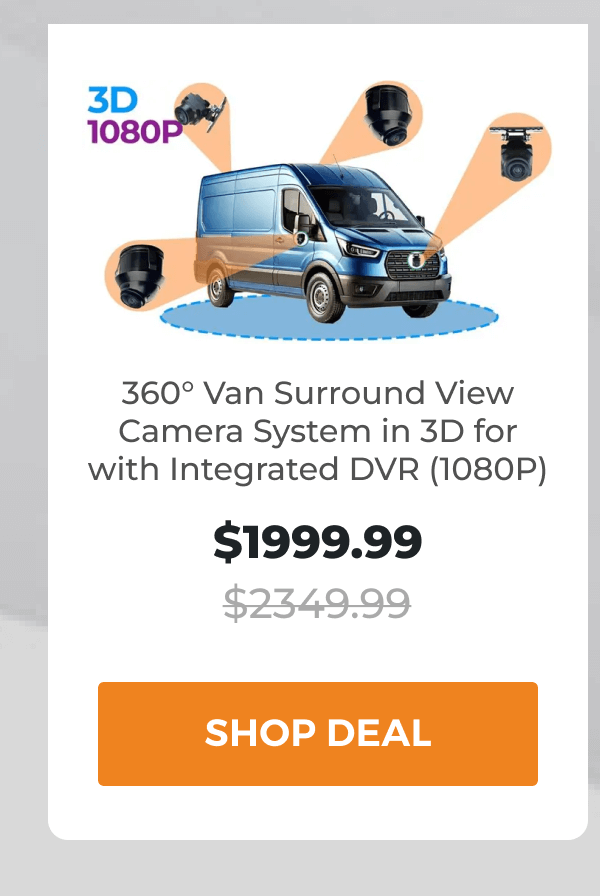 360° Van Surround View Camera System in 3D for with Integrated DVR (1080P)