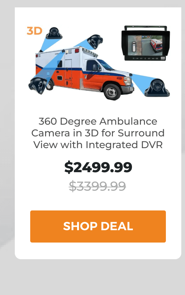 360 Degree Ambulance Camera in 3D for Surround View with Integrated DVR