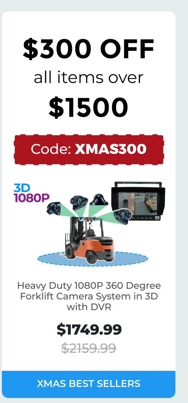 Heavy Duty 1080P 360 Degree Forklift Camera System in 3D with DVR