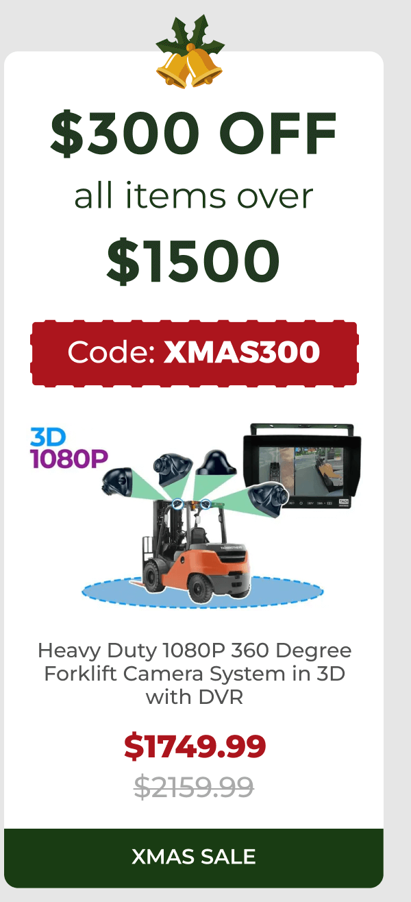 Heavy Duty 1080P 360 Degree Forklift Camera System in 3D with DVR