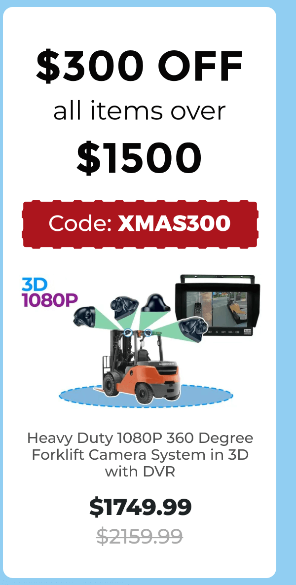 Heavy Duty 1080P 360 Degree Forklift Camera System in 3D with DVR