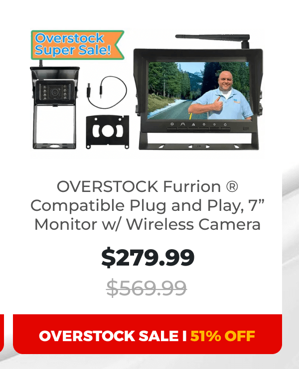 Overstock  Furrion Compatible Plug and Play, 7” Monitor w/ Wireless Camera