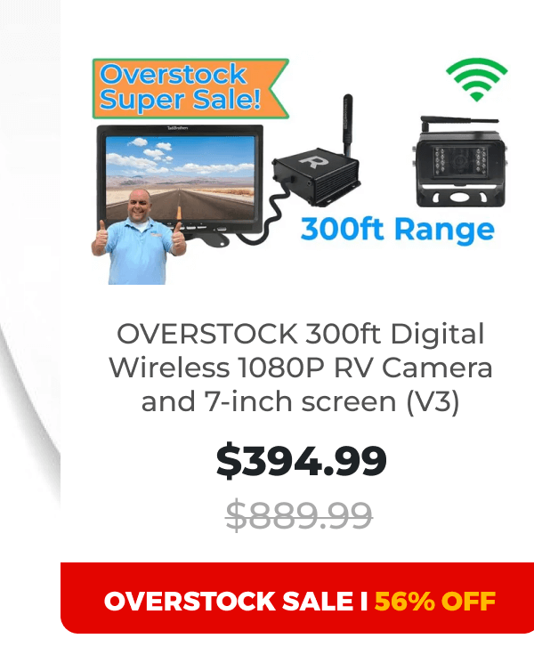 Overstock 300ft Digital Wireless 1080P RV Camera and 7-inch screen (V3)