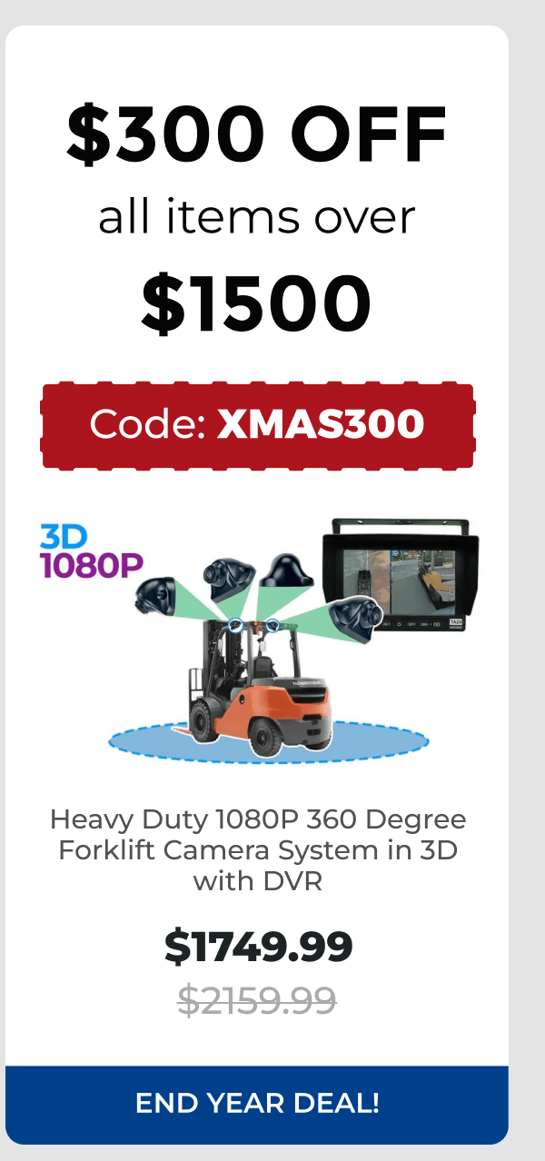 Heavy Duty 1080P 360 Degree Forklift Camera System in 3D with DVR